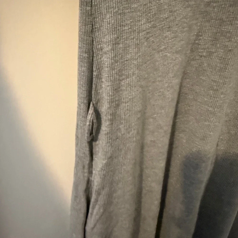 Skims Sleep Robe Heather Grey Ribbed Long Sleeve Open Front Cardigan Medium